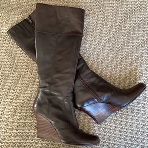 Fitzwell Rylee Brown Royal Leather Wedge Boot